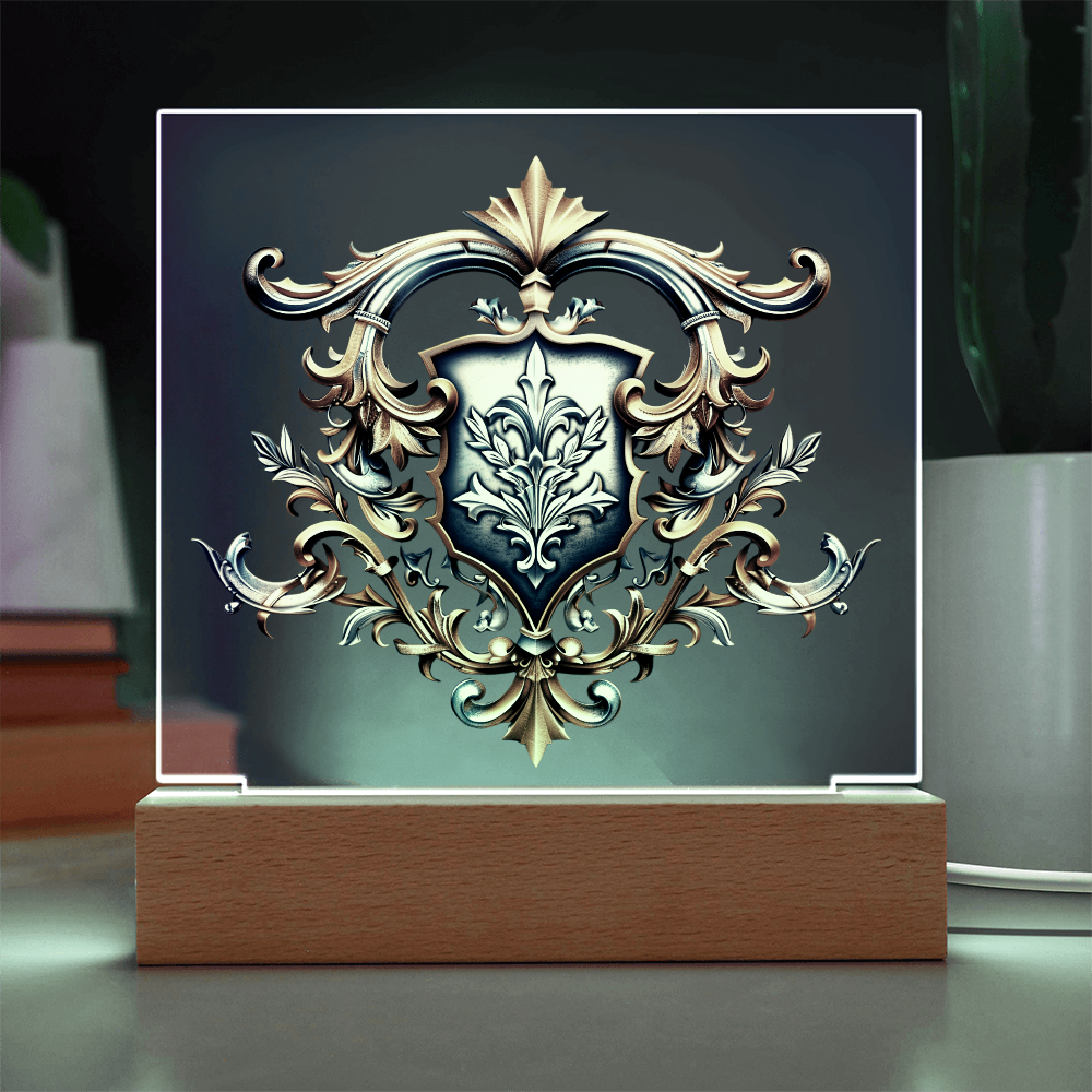 Knight’s Order Embossed Look Crest Plaque – Mystical Fantasy Light Panel