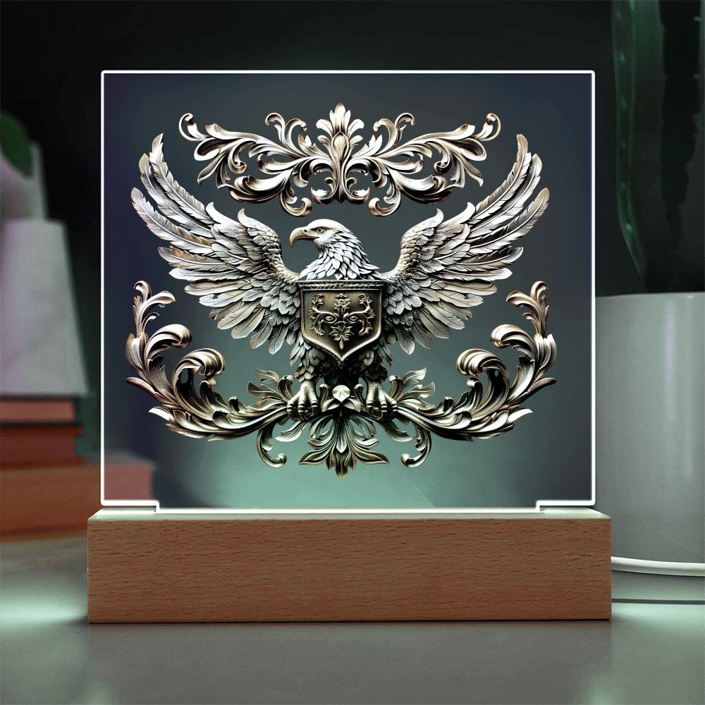 Heraldry Embossed Look Eagle Plaque – Regal Crest Fantasy Light Panel