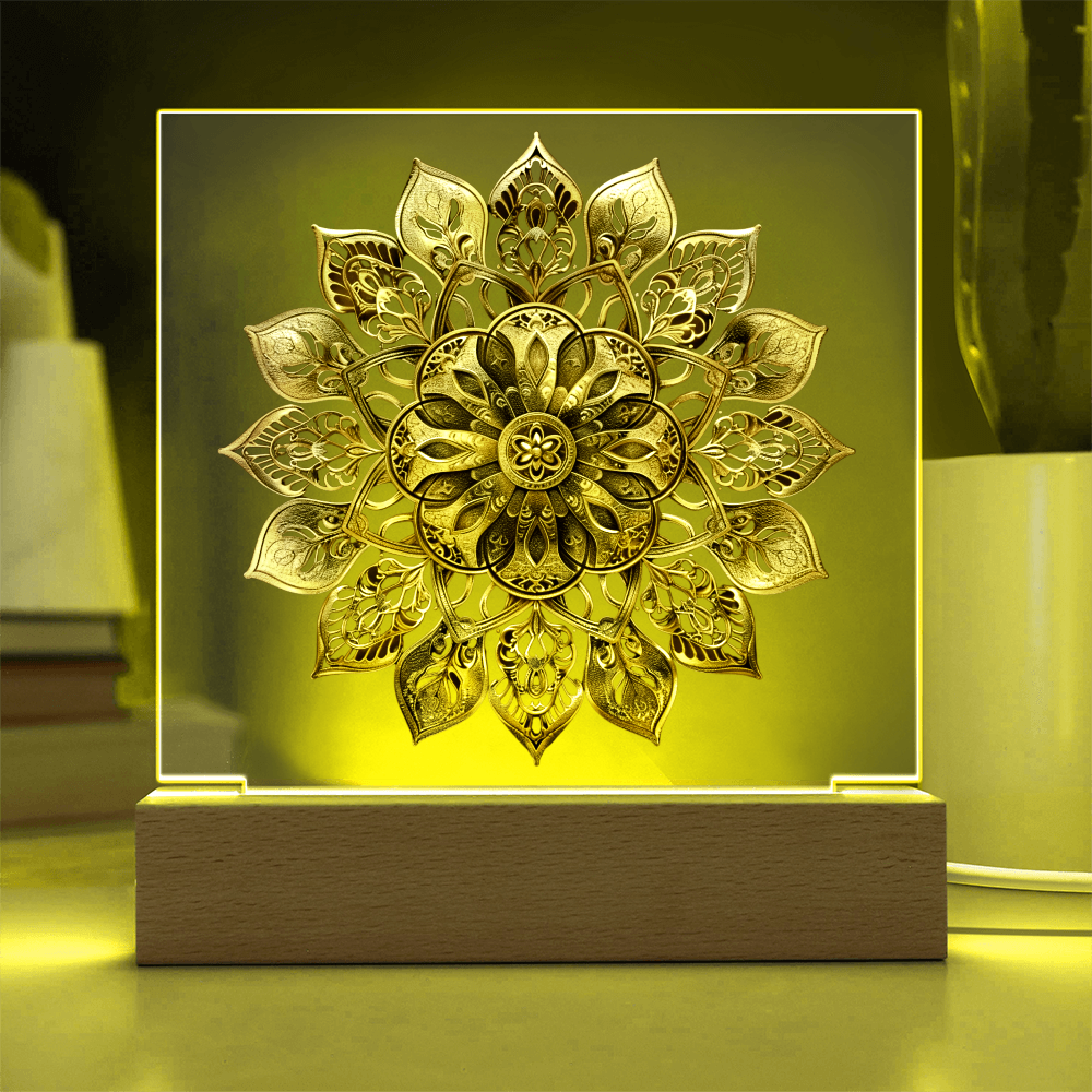 Arcane Embossed Look Mandala Plaque – Mystical Fantasy Light Panel