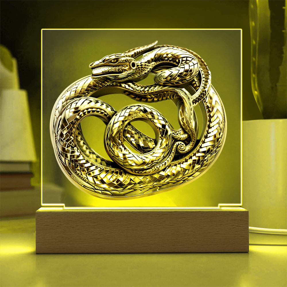 Arcane Embossed Look Serpent Plaque – Mystical Fantasy Light Panel