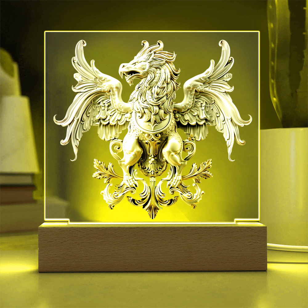 Heraldry Embossed Look Griffin Plaque – Regal Fantasy Light Panel