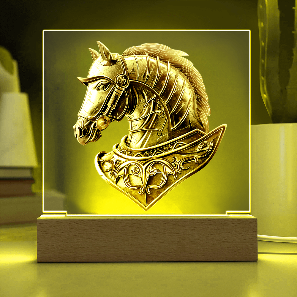 Knight’s Order Embossed Look Warhorse Plaque – Mystical Fantasy Light Panel
