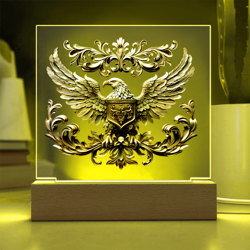 Heraldry Embossed Look Eagle Plaque – Regal Crest Fantasy Light Panel