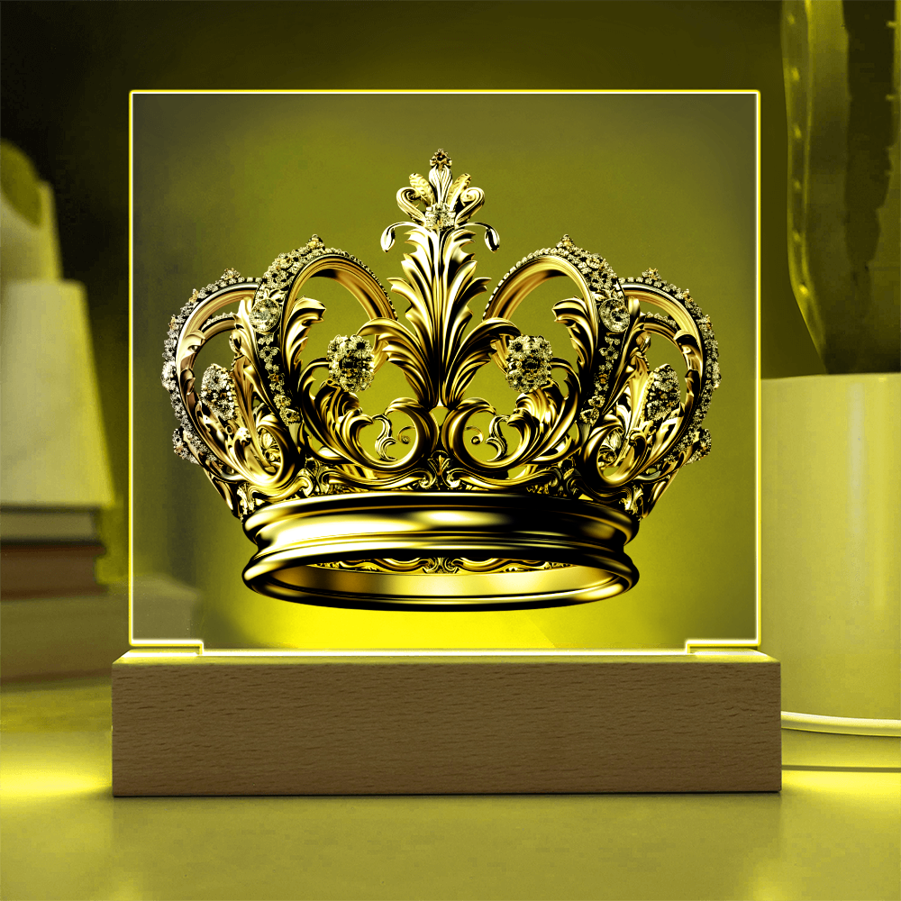 Knight’s Order Embossed Look Crown Plaque – Mystical Fantasy Light Panel