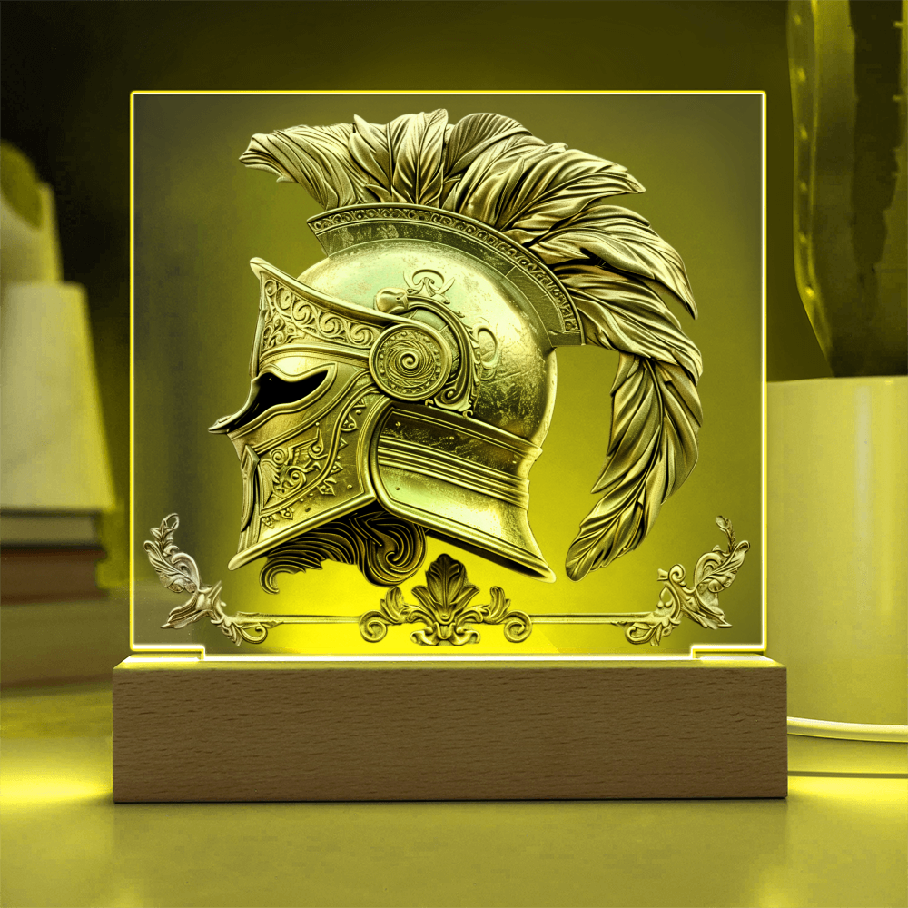 Armory Embossed Look Knight's Helm Plaque – Medieval Fantasy Light Panel
