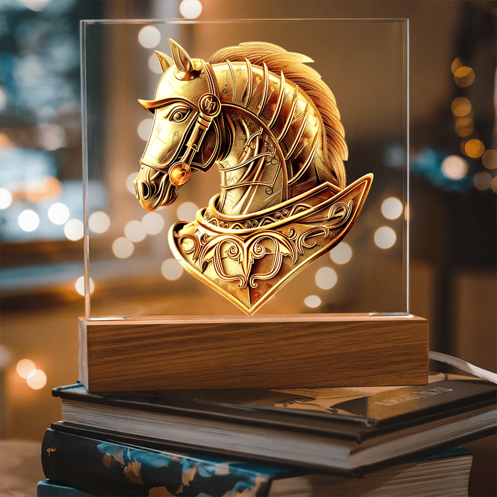 Knight’s Order Embossed Look Warhorse Plaque – Mystical Fantasy Light Panel