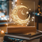 Arcane Embossed Look Crescent Moon Plaque – Mystical Fantasy Light Panel