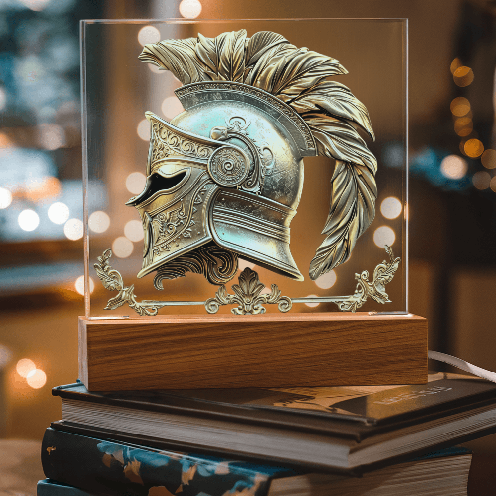 Armory Embossed Look Knight's Helm Plaque – Medieval Fantasy Light Panel