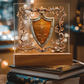 Armory Embossed Look Knight's Shield Plaque – Medieval Fantasy Light Panel