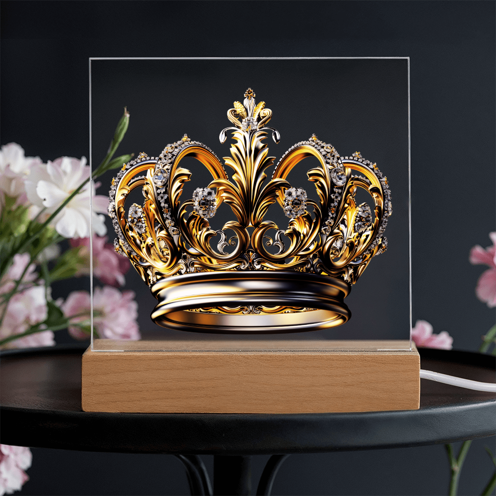 Knight’s Order Embossed Look Crown Plaque – Mystical Fantasy Light Panel
