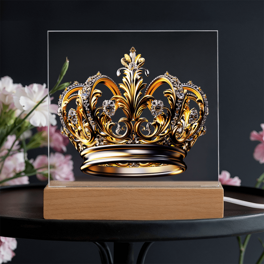 Knight’s Order Embossed Look Crown Plaque – Mystical Fantasy Light Panel
