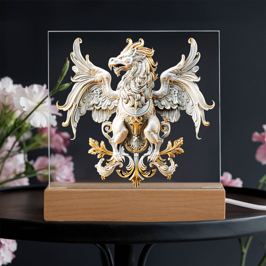 Heraldry Embossed Look Griffin Plaque – Regal Fantasy Light Panel