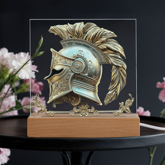 Armory Embossed Look Knight's Helm Plaque – Medieval Fantasy Light Panel