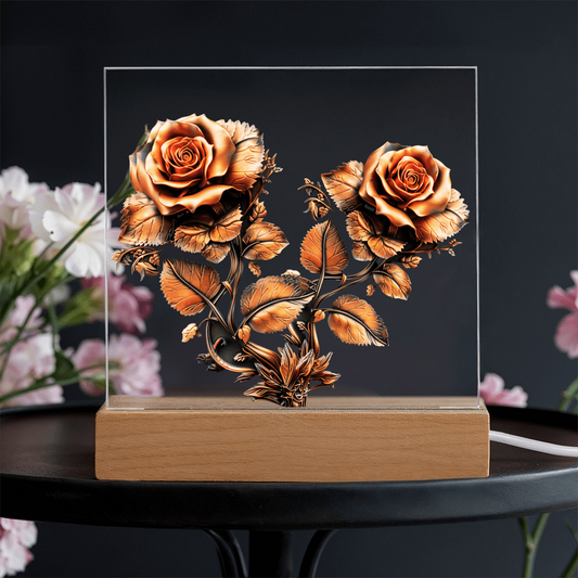 Heraldry Embossed Look Rose Plaque – Mystical Fantasy Light Panel