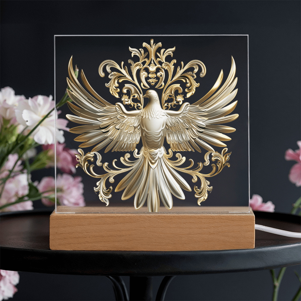 Knight's Order Embossed Look Dove Plaque – Mystical Fantasy Light Panel