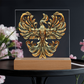 Arcane Embossed Look Phoenix Plaque – Mystical Fantasy Light Panel