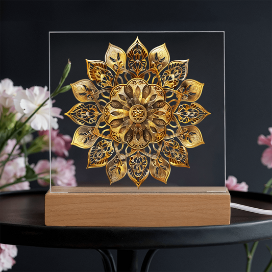 Arcane Embossed Look Mandala Plaque – Mystical Fantasy Light Panel