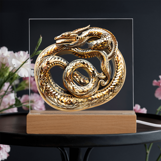 Arcane Embossed Look Serpent Plaque – Mystical Fantasy Light Panel