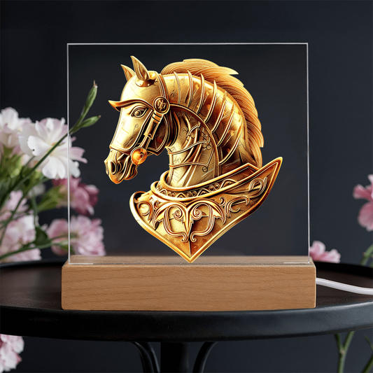 Knight’s Order Embossed Look Warhorse Plaque – Mystical Fantasy Light Panel