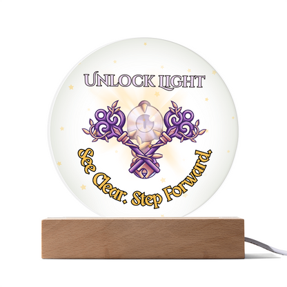 Unlock Light Plaque – See Clear Step Forward Acrylic Crystal Gift
