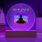 New Path Buddha Plaque – Let Go Grow Strong Rainbow Chakra Decor