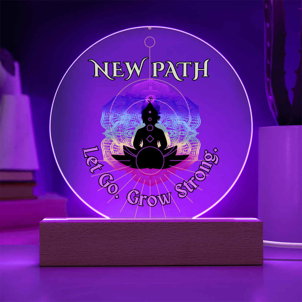 New Path Buddha Plaque – Let Go Grow Strong Rainbow Chakra Decor