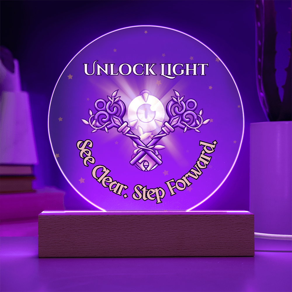 Unlock Light Plaque – See Clear Step Forward Acrylic Crystal Gift