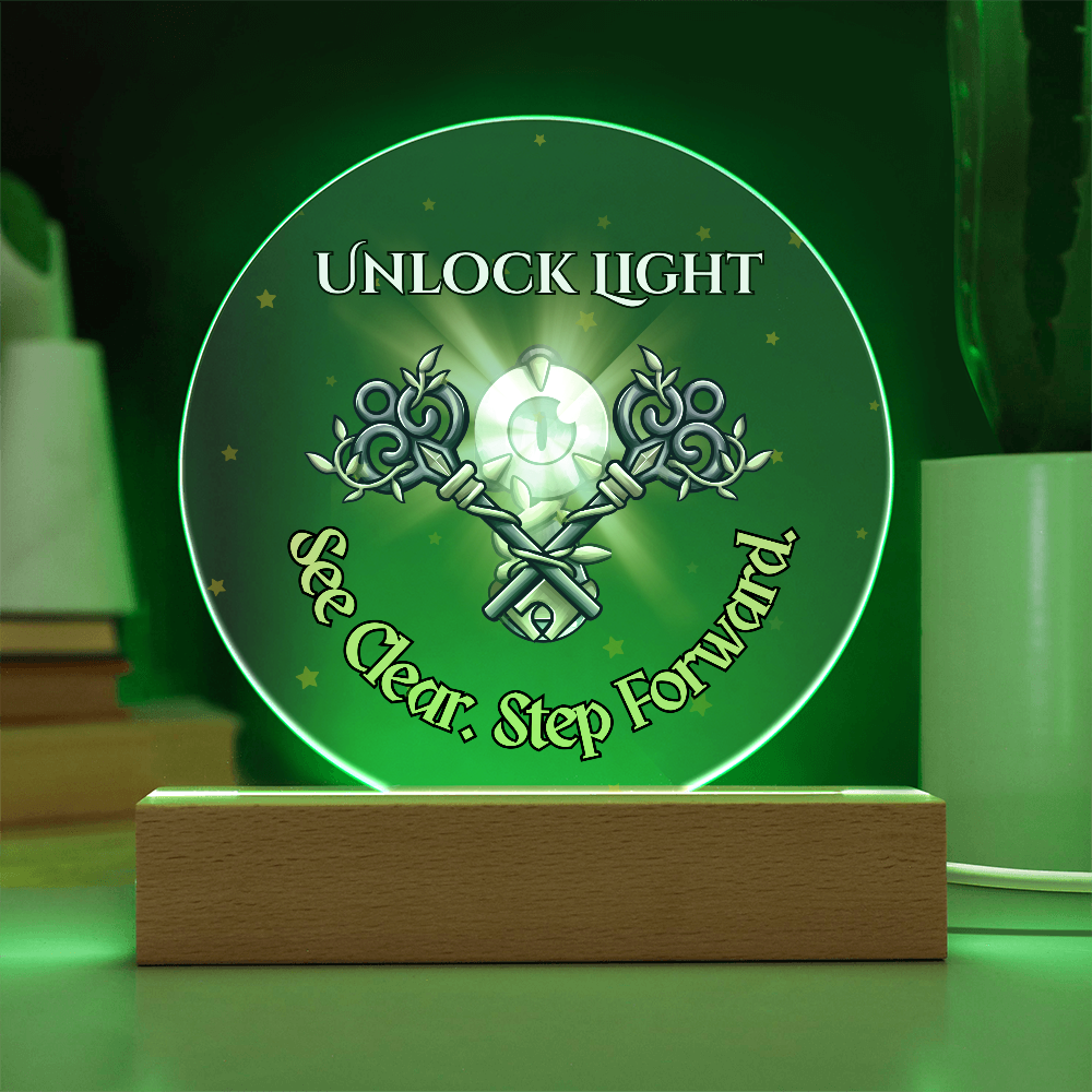 Unlock Light Plaque – See Clear Step Forward Acrylic Crystal Gift