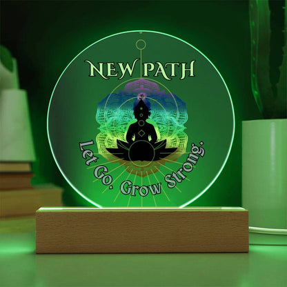 New Path Buddha Plaque – Let Go Grow Strong Rainbow Chakra Decor