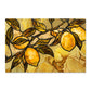 Tuscan Lemon Metal Kitchen Backsplash Panel, Stained Glass Look Art