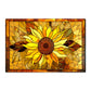 Sunflower Metal Kitchen Backsplash Panel, Stained Glass Inspired Wall Art