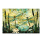 Dragonfly Metal Kitchen Backsplash Panel, Stained Glass Look Art