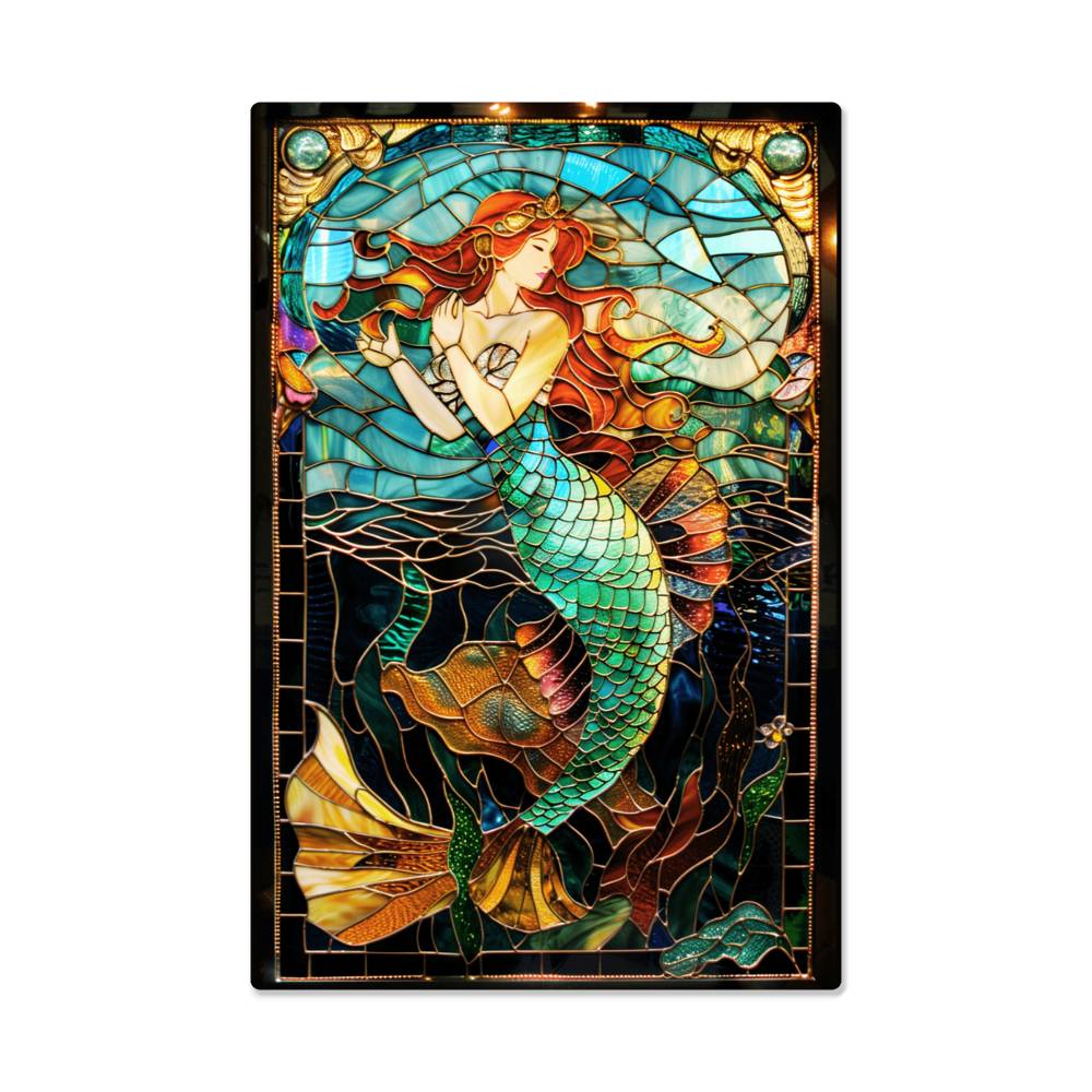 Mermaid – Stained Glass Style Metal Wall Art