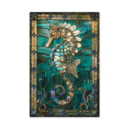 Seahorse – Stained Glass Style Metal Wall Art