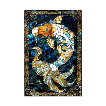 Koi Fish – Stained Glass Style Metal Wall Art