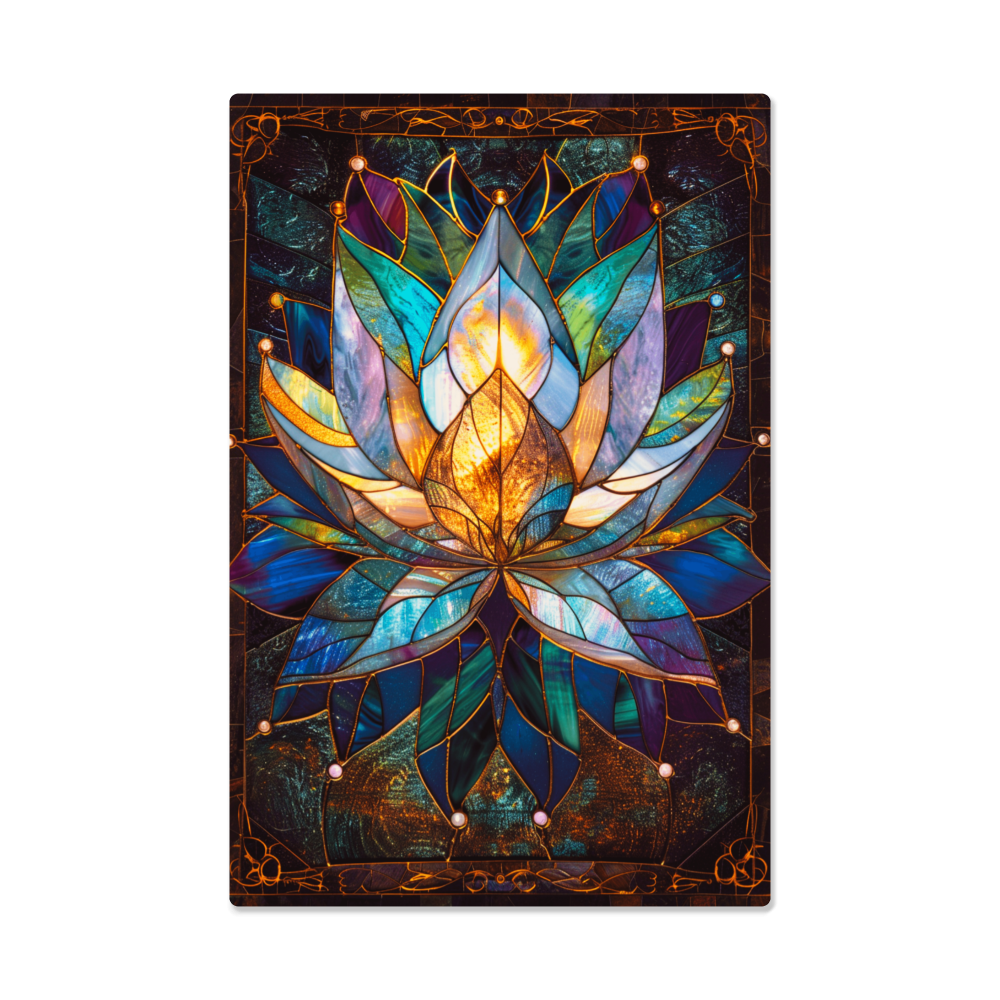 Lotus Flower – Stained Glass Style Metal Wall Art