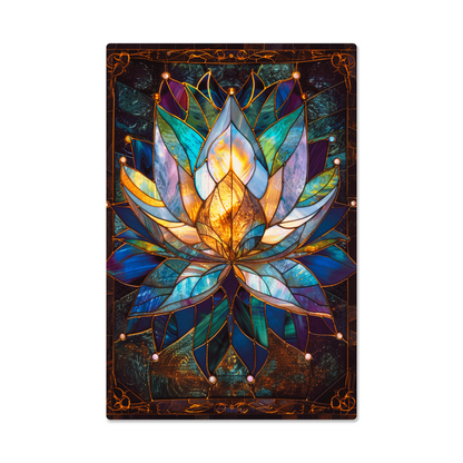 Lotus Flower – Stained Glass Style Metal Wall Art