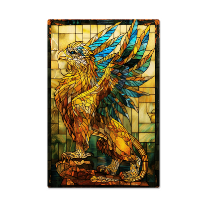 Griffin – Stained Glass Style Metal Wall Art