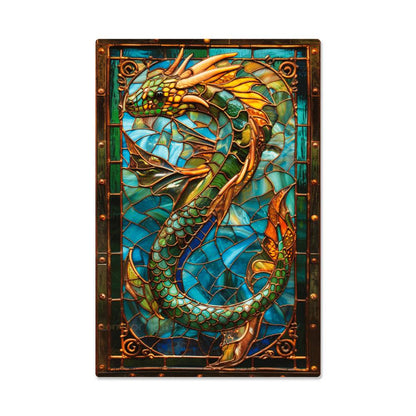 Sea Serpent – Stained Glass Style Metal Wall Art