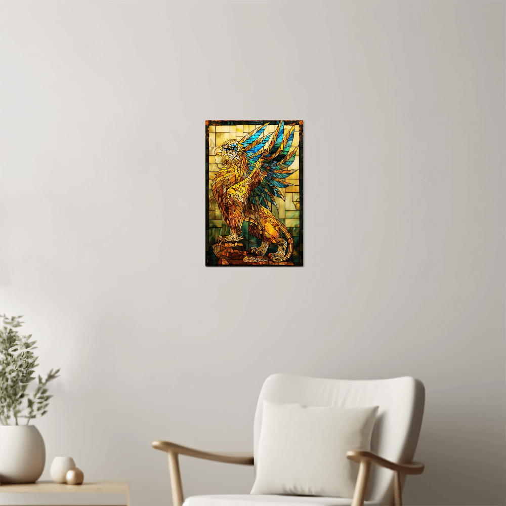 Griffin – Stained Glass Style Metal Wall Art