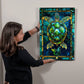 Sea Turtle – Stained Glass Style Metal Wall Art