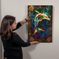 Dolphin – Stained Glass Style Metal Wall Art