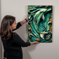 Caelumi | Dolphin Metal Wall Art – High Gloss Print with Embossed-Style Detail (Not 3D)