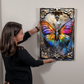 Lunessa | Butterfly Metal Wall Art – Floating Dimensional Print on Aluminum | Boho Symbolic Home Decor with Hanging Hardware(Not 3D)