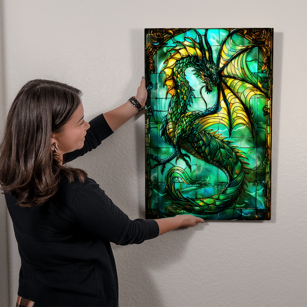 Sea Dragon – Stained Glass Style Metal Wall Art
