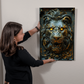 Thalor | Lion Metal Wall Art – High Gloss Print with Embossed-Style Detail (Not 3D)