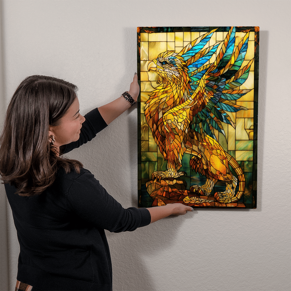 Griffin – Stained Glass Style Metal Wall Art