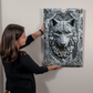 Vorenth | Wolf Metal Wall Art – High Gloss Print with Embossed-Style Detail (Not 3D)