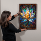 Lotus Flower – Stained Glass Style Metal Wall Art