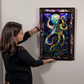 Octopus – Stained Glass Style Metal Wall Art